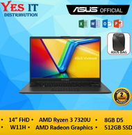 ASUS Vivobook Go 14 E1404F-AEB870WMS / AEB872WMS ( AMD Ryzen 3 7320U / Ram 8GB D5 / SSD 512GB / 14.0