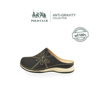 POLO CLUB รองเท้าไมโครไฟเบอร์ รุ่น AG-1951 สีดำ| รองเท้าปิดหัว รองเท้าปิดหัวเปิดส้น