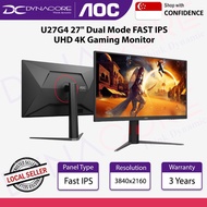 AOC U27G4 27" Dual Mode FAST IPS UHD 4K 160HZ FHD 320HZ Gaming Monitor