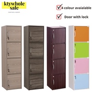 KTY DIY 4 Compartment Shelf with Doors/Utility Shelf/Book Rack/Storage Cabinet/Book Shelf