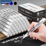 STUDYTOOL 1Pc White Black Red Marker Pens 2.0mm Oily Waterproof Paint Pen for Wool Canva Tire Glass 