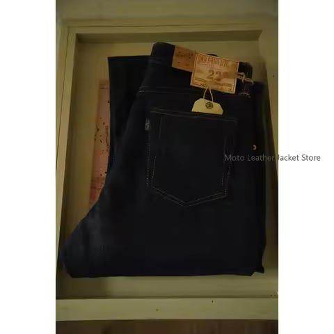 BOB DONG N237 Slim Straight Raw Denim Jeans 22oz Heavyweight Selvedge Denim Trousers
