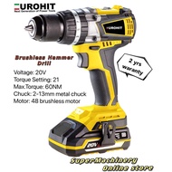 Eurohit 20V 2-13mm metal chuck  Cordless Brushless hammer Drill Impact Driver Screwdriver cordless d