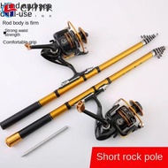 CHINK Portable Fishing Rod, Spinning Casting Telescopic fishing rod,  Carbon Fiber Mini Short Carbon Fiber Lure Rod Travel Fishing Equipment