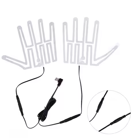 1 Pair Electric Heating Pad Carbon Fiber 5V Five-Finger Gloves Heating Pad Thermal Insulation Shoes 