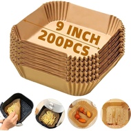 200PCS Air Fryer Liners Disposable,Victoyaw 9 Inch Square Air Fryer Parchment Paper Liners for 5-8QT