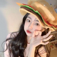 Cute Funny Hamburger Hat Cartoon Dress Up Hat Girl Dressed Up Sweet Girl Headdress Game Activity Per