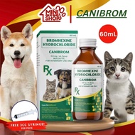 Free 3cc Syringe 60ml Canibrom Bromhexine Syrup Pet Nutrients All Stages Adult Kitten Puppy Cat Dog