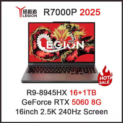 Lenovo Original LEGION R7000P 2025 R9 8945 HX R9 8940 HX RTX 5070 5060 8G 16inch 2.5K 240Hz Gaming L