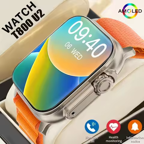 2026 New T800 Ultra 2 Smart Watch Men 49mm Series8 AMOLED Screen NFC Compass Waterproof For Apple Wa