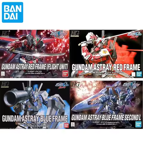 In Stock Bandai Genuine HG GUNDAM ASTRAY RED BLUE FRAME SECOND L MBF-P02-P03 Anime Action Figures As