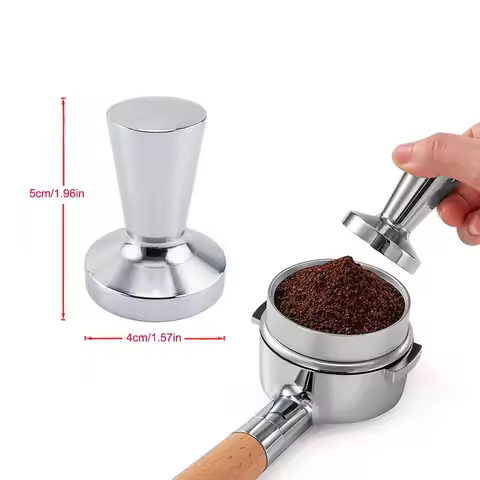 Stainless Steel 40MM Coffee Tamper Distribution Powder Hammer Handheld with Handle Calibrated Portab