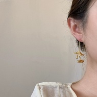 Retro Begonia Flower Metal Ear Hook Female Unique Fashion Earrings