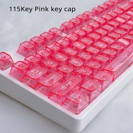 TECHCHIP-Transparent Jelly Keycap Set 115 Key Custom Pink Key Cap Artisan Mechanical Keyboard MX Swi