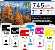745 Ink Cartridge High Capacity 300ML Replacement for HP 745 Ink Cartridges (6-Pack) F9K06A F9K05A F
