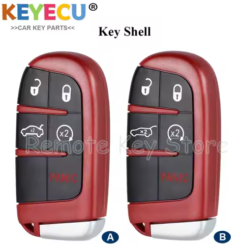 5 Buttons Smart Remote Key Shell Fob for Scat Pack/392/DAYTONA/HEMI/Challenger/VIPER/Hellcat SRT/Red