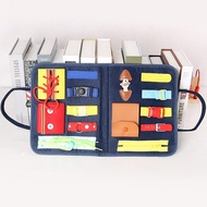 Iskiddo Kid Busy Board Bag Math Board Book Montessori Educational Early Learning Button Belt Knot To