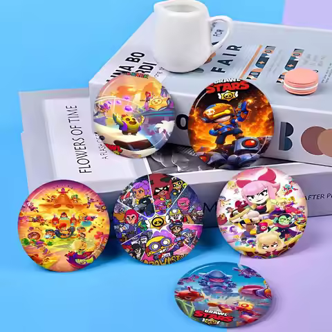 GAME B-Brawls S-Stars 58mm Handmade Brooch Cartoon Cosplay Badge On Backpack Jewelry Accessories Gif