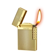 ♙◊✔ 2023 New Oblique Fire Open Flame Metal Lighter Inflatable Pipe Lighter Gold Color Smoking Accessories