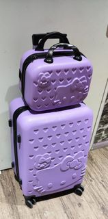 Hello Kitty紫色旅行箱24吋+14吋