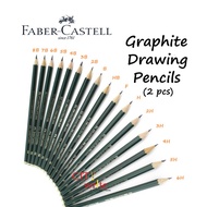 <FABER CASTELL 9000> Graphite Pencils (2pcs) Sketching Drawing Pencils 8B 7B 6B 5B 4B 3B 2B B HB F H