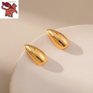 hikaw 18k saudi gold pawnable original Teardrop earrings for women niche fashion jewellery