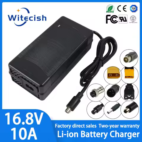 16.8V 10A Lithium Battery Fast Charger 14.8V 15V 10A DC Connector For 4S 14.4 Volt Li ion Solar Syst
