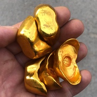 Ancient Coin Collection Antique Qing Dynasty Gold Ingot Fu Lu Shou Xi Cai Gold Ingot Ingot Gold Ingo