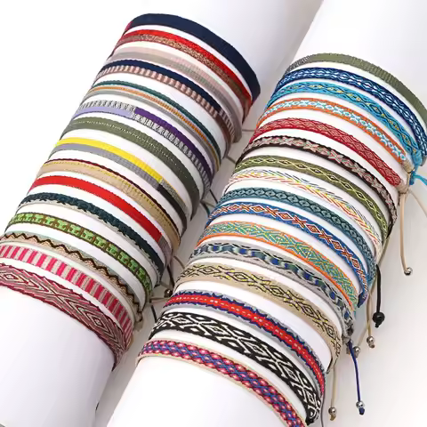 Bohemian Handmade Weave Bracelet Vintage Ethnic Bracelet Bohemian Bangles Fashion Jewelry Gift