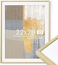 22x28 inch Metal Poster Frame - 22 x 28 Thin Aluminum Picture Frames Matted for 18x24 Photos, Artwor