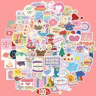 90pcs Happy Birthday Wishes Stickers Aesthetic For Kids Guitar Book Helmet Guitar Car Candy Toy Lapt