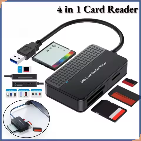 USB 3.0 Card Reader 4-in-1 5Gbps Memory Smart Card Reader SD TF CF MS Compact Flash Card Adapter Typ