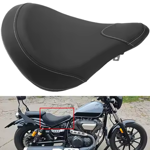 Motorcycle Black Vintage Driver Solo Seat Saddle Cushion Front Solo Riders Driver Seat For Yamaha Bo