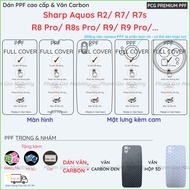 PPF & Sharp R9, R9 Pro/ R8 Pro, R8s Pro/ R7, Aquos R7 R7s, Sharp R2 Carbon Texture Stickers for scre