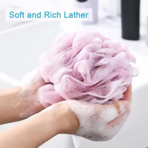 1 pc Large Bath Ball Rich Bubble Bath Towel Scrubber Body Cleaning Mesh Shower Wash Sponge Bathroom 