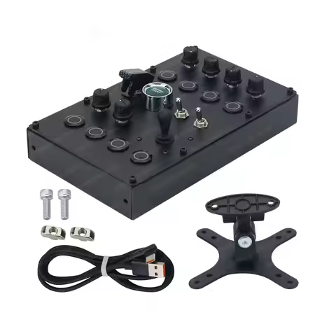 Simracing Button Control Box Aluminum Alloy Panel for Euro Truck Driver-Free Plug & Play for Logitec