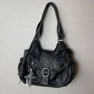 Angel Kiss Classic Flap Bag Retro Large Capacity Soft Leather y2k Diagonal Underarm Bag 06