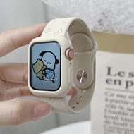 Silicone Imprint Strap+Case For Watch Series 8 7 6 5 4 3 2 1,SE ,SE2, Ultra Strap size 41mm 45mm 38m