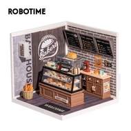 Robotime Plastic Dollhouse. Rolife Super Creator Rolife Golden Wheat Bakery DW005 DIY Bakery Shop Mo