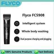 Flyco FC5908 Electric Hair Clipper — Ceramic Titanium Blade, 5-Length, 2-Speed, IPX7 Washable, 180-M