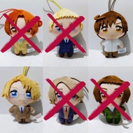 Hetalia World Stars Kapako Friends Plush Strap - Italy Germany/ Romano/ America/ France/ China/