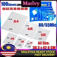 Marivy - Laminate Laminator A4 A3 2R 3R 4R 5R 6R Laminating Film Pouches Pouch 55mic 80mic 100mic