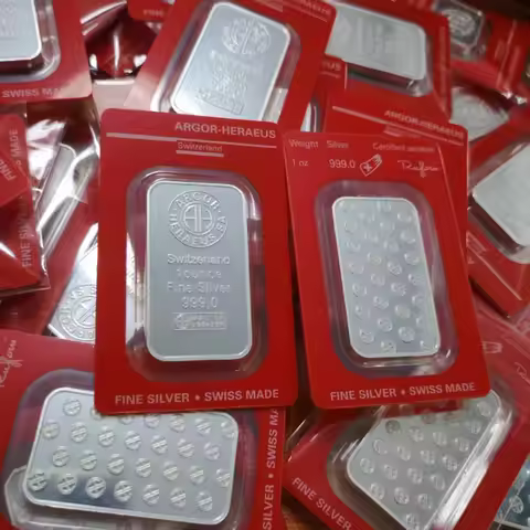 Non Magnetic Argor 1oz Silver Bar 1 ounce Silver-plated Zinc Alloy Silver Bar with Sealed Packaging