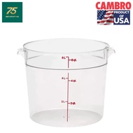CAMBRO Heat-Resistant Food Storage Box Polycarbonate Round Shape 6 Quarts (5.7 Liters) Can Be Used -