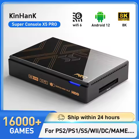 Kinhank Super Console X5 PRO Retro Video Game Consoles Plug and Play 4T with 16000 Games for PS2/WII