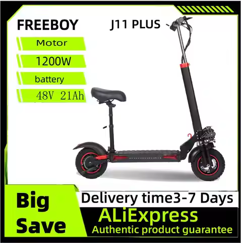FREEBOY J11 PLUS Adult Electric Scooter 1200W Motor 48V 21Ah Battery Folding E-Scooter 11 Fat Tire E