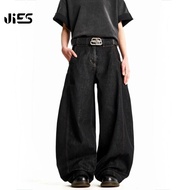 Jies Crescent Loose Wide Leg Pants - Black BP058