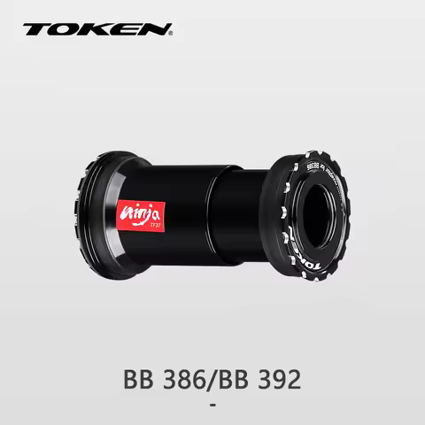 TOKEN NINJA Bottom Brackets Steel Bearing BB386/BB392 46mm*86.5mm/92mm to 24mm For RoadBike Thread P