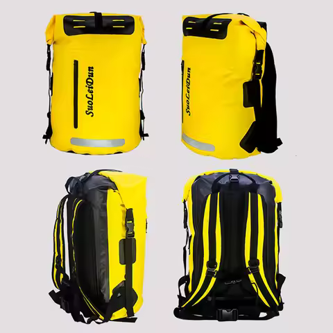 PVC Fishing Backpack 35L 55L 85L Waterproof Outdoor Sports Swimming Rafting Boating Bag Large Travel