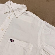 Polo Ralph Lauren jeans 國旗小標短袖白襯衫